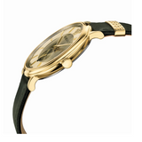 Versace V-Circle Manifesto Gold Dial Black Leather Strap Watch for Men - VBQ030017 Buy Now By Versace
