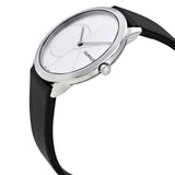 Calvin Klein Minimal Silver Dial Black Leather Strap Watch for Men - K3M221CY Buy Now By Calvin Klein