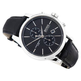 Hugo Boss Jet Black Dial Black Leather Strap Watch for Men - 1513279 Buy Now By Hugo Boss
