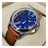 Fossil Grant Twist Multifunction Blue Dial Brown Leather Strap Watch for Men - ME1161 Buy Now By Fossil