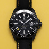 Tag Heuer Aquaracer Calibre 5 Automatic 41mm Black Dial Black Nylon Strap Watch for Men - WAY218A.FC6362
