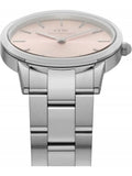 Daniel Wellington Iconic Link Pink Dial Silver Steel Strap Watch For Women - DW00100327 Buy Now By Daniel Wellington