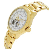 Bulova BVA Skeleton Silver Dial Gold Steel Strap Watch for Men - 97A108 Buy Now By Bulova