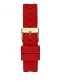 Guess Cosmo Diamonds Gold Dial Red Rubber Strap Watch for Women - GW0034L6 Buy Now By Guess