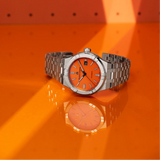Maurice Lacroix Aikon Automatic Date Orange Dial Silver Steel Strap Watch For Men - AI6008-SS00F-530-E Buy Now By Maurice Lacroix