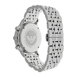 Emporio Armani Gianni Chronograph Black Dial Silver Steel Strap Watch For Men - AR80009 Buy Now By Emporio Armani