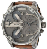 Diesel Mr Daddy Chronograph Grey Dial Brown Leather Strap Watch For Men - DZ7413 Buy Now By Diesel