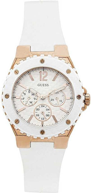 Guess Overdrive Analog White Dial White Rubber Strap Watch for Women - W10614L2 Buy Now By Guess