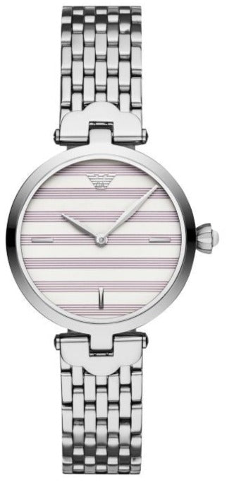 Emporio Armani Arianna Analog White Dial Silver Steel Strap Watch For Women - AR11195 Buy Now By Emporio Armani