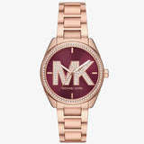 Michael Kors Janelle Quartz Maroon Dial Rose Gold Steel Strap Watch For Women - MK7382 Buy Now By Michael Kors