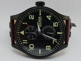 Hugo Boss Aeroliner Maxx Black Dial Brown Leather Strap Watch For Men - 1513079 Buy Now By Hugo Boss