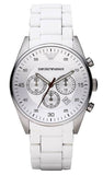 Emporio Armani Sport Chronograph White Dial White Silicone Strap Watch For Men - AR5859 Buy Now By Emporio Armani