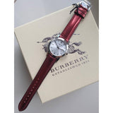 Burberry The City Silver Dial Red Strap Watch for Women - BU9232 Buy Now By Burberry