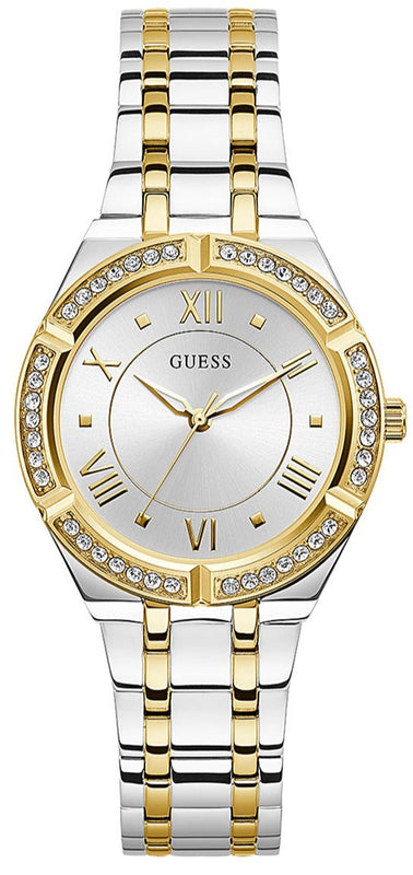 Guess Cosmo Diamonds Silver Dial Two Tone Steel Strap Watch for Women - GW0033L4 Buy Now By Guess