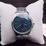 Gucci G Timeless Blue Dial Silver Steel Strap Watch For Men - YA126316 Buy Now By Gucci