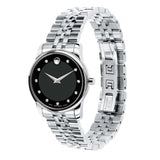 Movado Museum Classic Black Dial Silver Steel Strap Watch For Women - 0606858 Buy Now By Movado