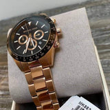 Michael Kors Layton Chronograph Black Dial Rose Gold Steel Strap Watch For Men - MK8824 Buy Now By Michael Kors