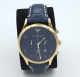 Emporio Armani Chronograph Midnight Blue Dial Blue Leather Strap Watch For Men - AR1862 Buy Now By Emporio Armani