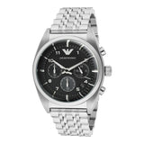 Emporio Armani Franco Black Dial Silver Steel Strap Watch For Men - AR0373 Buy Now By Emporio Armani