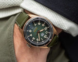 Tag Heuer Autavia Calibre 5 Automatic Olive Green Dial Green Leather Strap Watch for Men - WBE5190.FC8268 Buy Now By Tag Heuer
