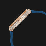 Guess Multifunction Crystals Rose Gold Dial Blue Rubber Strap Watch For Women - GW0439L4 Buy Now By Guess