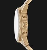 Michael Kors Ritz Three-Hand Glitz Crystals Gold Dial Gold Steel Strap Watch for Women - MK6747 Buy Now By Michael Kors