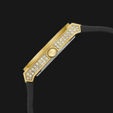 Guess Princess Crystals Gold Dial Black Silicone Strap Watch For Women - GW0439L2 Buy Now By Guess