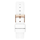 Guess Cosmo Diamonds Silver Dial White Rubber Strap Watch for Women - GW0034L2 Buy Now By Guess