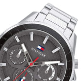 Tommy Hilfiger Aiden Chronograph Grey Dial Silver Steel Strap Watch For Men - 1791857 Buy Now By Tommy Hilfiger