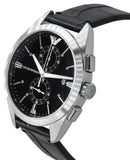 Emporio Armani Claudio Chronograph Black Dial Black Leather Strap Watch For Men - AR11542 Buy Now By Emporio Armani