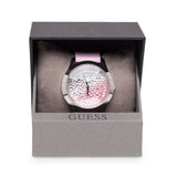 Guess Crush Crystals Silver Dial Pink Rubber Strap Watch for Women - W1223L1 Buy Now By Guess