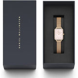 Daniel Wellington Quadro Studio White Dial Gold Stainless Steel Watch For Women - DW00100517