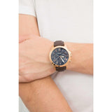 Fossil Grant Chronograph Blue Dial Brown Leather Strap Watch for Men - FS5068 Buy Now By Fossil
