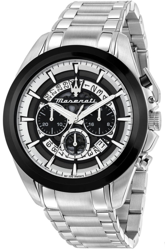 Maserati Traguardo Chronograph Black Dial Silver Steel Strap Watch For Men - R8873612059 Buy Now By Maserati