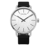 Calvin Klein Even White Dial Black Leather Strap Watch for Women - K7B211C6 Buy Now By Calvin Klein