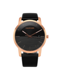 Calvin Klein City Quartz Black Dial Black Leather Strap Watch for Men - K2G2G6CZ Buy Now By Calvin Klein