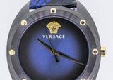 Versace Shadov Quartz Black Dial Blue Leather Strap Watch for Men - VEBM00418 Buy Now By Versace