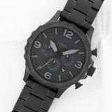 Fossil Nate Chronograph Black Dial Black Steel Strap Watch for Men - JR1401 Buy Now By Fossil