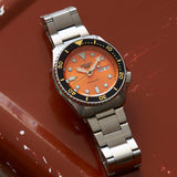 Seiko 5 Sports Automatic Orange Dial Silver Steel Strap Watch For Men - SRPD59K1 Buy Now By Seiko