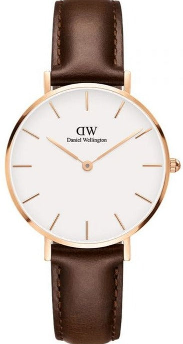 Daniel Wellington Classic Petite Bristol White Dial Brown Leather Strap Watch For Women - DW00100171 Buy Now By Daniel Wellington