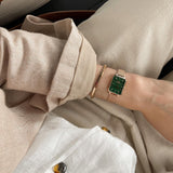 Daniel Wellington Quadro Melrose Green Dial Rose Gold Mesh Strap Watch For Women - DW00100437 Buy Now By Daniel Wellington