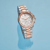 Michael Kors Everest Chronograph White Dial Two Tone Steel Strap Watch For Women - MK7214 Buy Now By Michael Kors