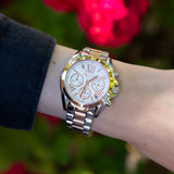Michael Kors Bradshaw Chronograph White Dial Two Tone Steel Strap Watch For Women - MK7258 Buy Now By Michael Kors