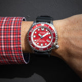 Citizen Eco Drive Promaster Marine Red Dial Black Rubber Strap Watch For Men - BN0159-15X Buy Now By Citizen