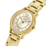 Guess Analog Diamonds Silver Dial Gold Steel Strap Watch For Women - W1013l2 Buy Now By Guess