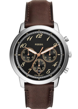 Fossil Neutra Chronograph Black Dial Brown Leather Strap Watch for Men - FS6024 Buy Now By Fossil