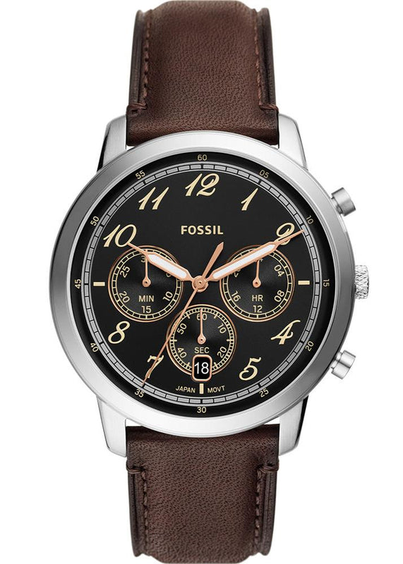 Fossil Neutra Chronograph Black Dial Brown Leather Strap Watch for Men - FS6024 Buy Now By Fossil