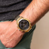 Tommy Hilfiger Troy Chronograph Black Dial Gold Steel Strap Watch For Men - 1792109 Buy Now By Tommy Hilfiger