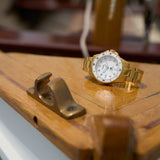 Fossil Blue Dive Three Hand White Dial Gold Steel Strap Watch For Women - ES5350 Buy Now By Fossil