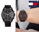 Tommy Hilfiger Baker Chronograph Black Dial Black Leather Strap Watch For Men - 1710452 Buy Now By Tommy Hilfiger